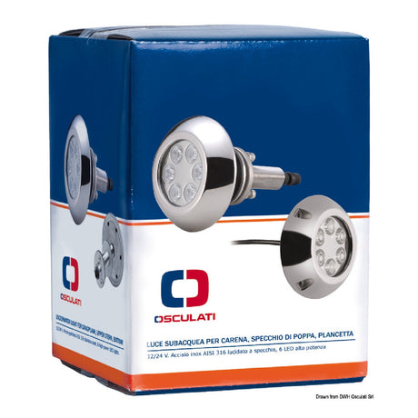 Osculati Luce subacquea per carena / specchio di poppa / plancetta con prigioniero LED Blu 13.295.00