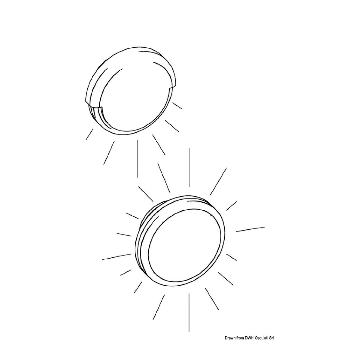 Luz de cortesía LED empotrada Osculati Tilly - frontal o inferior 13.426.01