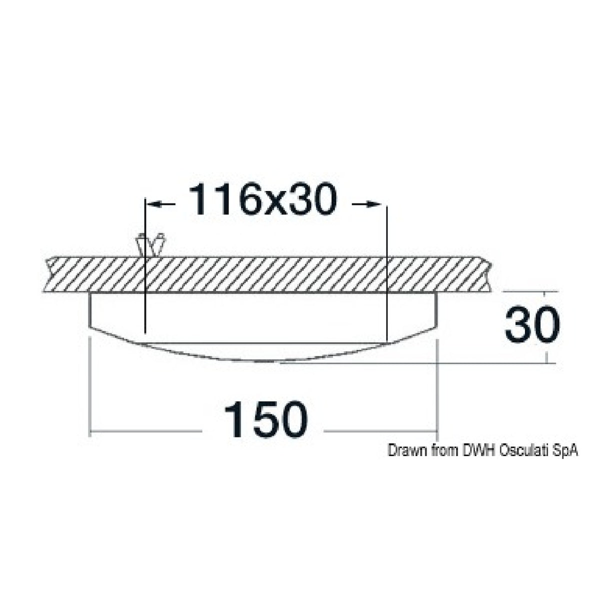 Osculati Deckenleuchte ohne Einbauleuchte Polaris 13.432.01