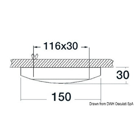 Osculati Deckenleuchte ohne Einbauleuchte Polaris 13.432.01