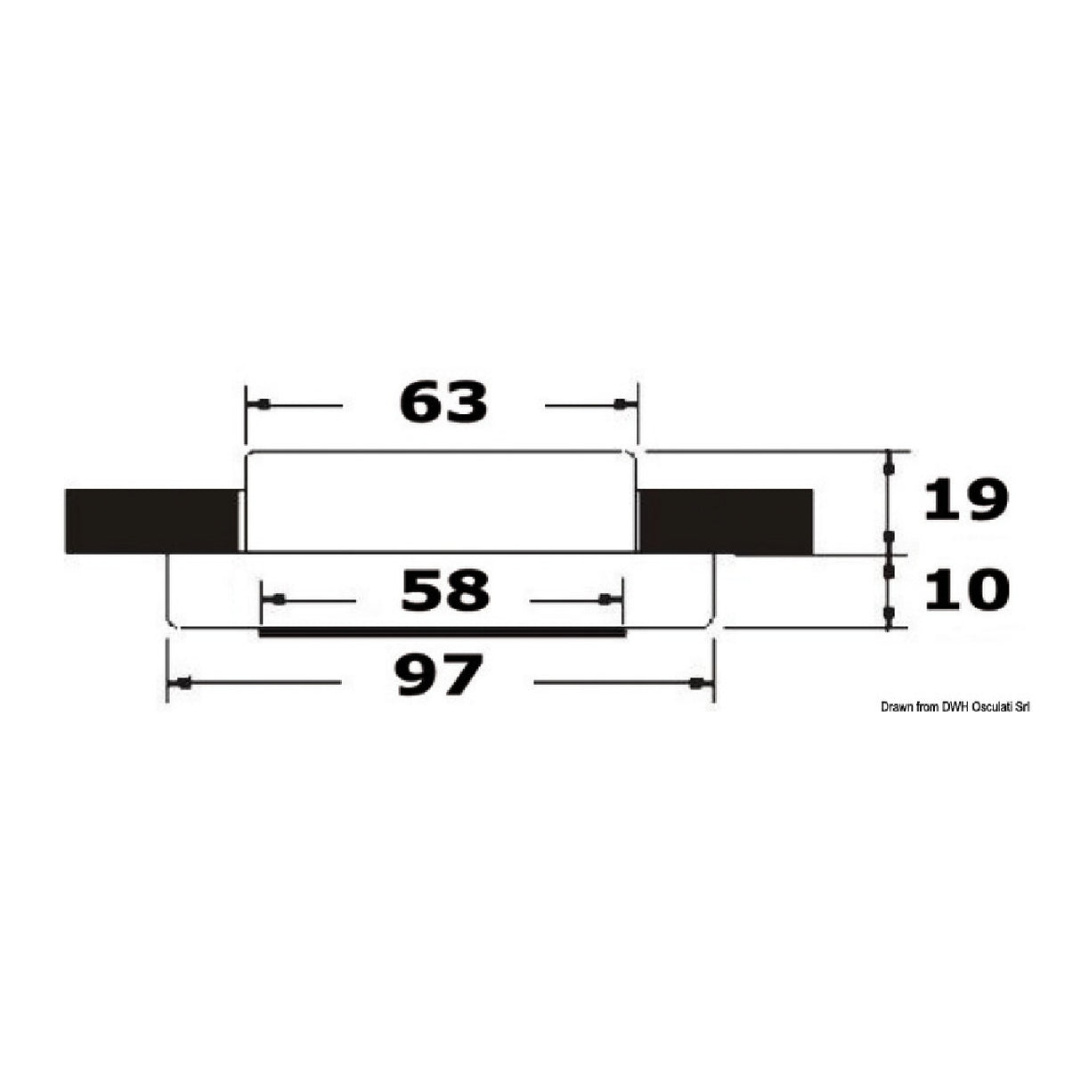 Osculati Capella LED ceiling light, glossy 13.433.30