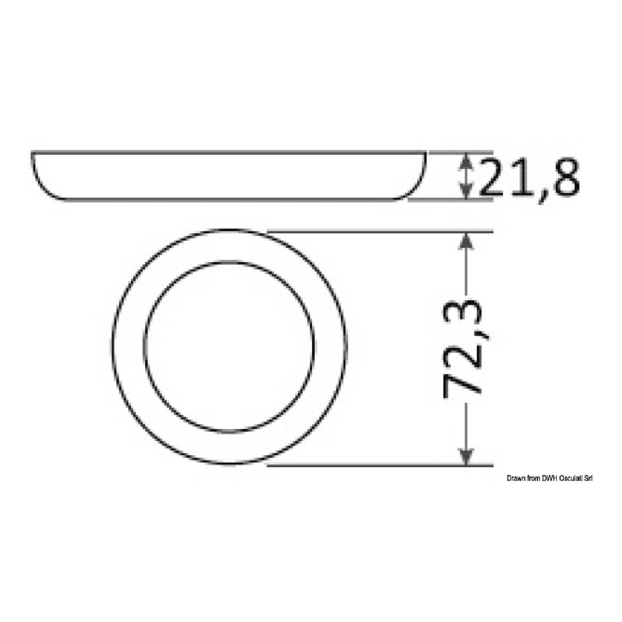 Lámpara de techo LED empotrada Osculati ARUBA 13.444.01