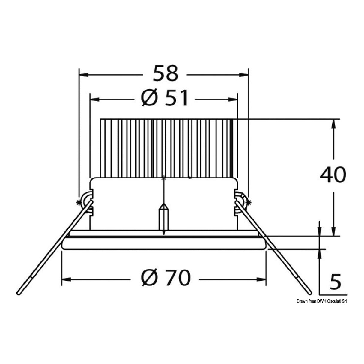 Lámpara de techo LED empotrada Osculati Atria 13.447.01
