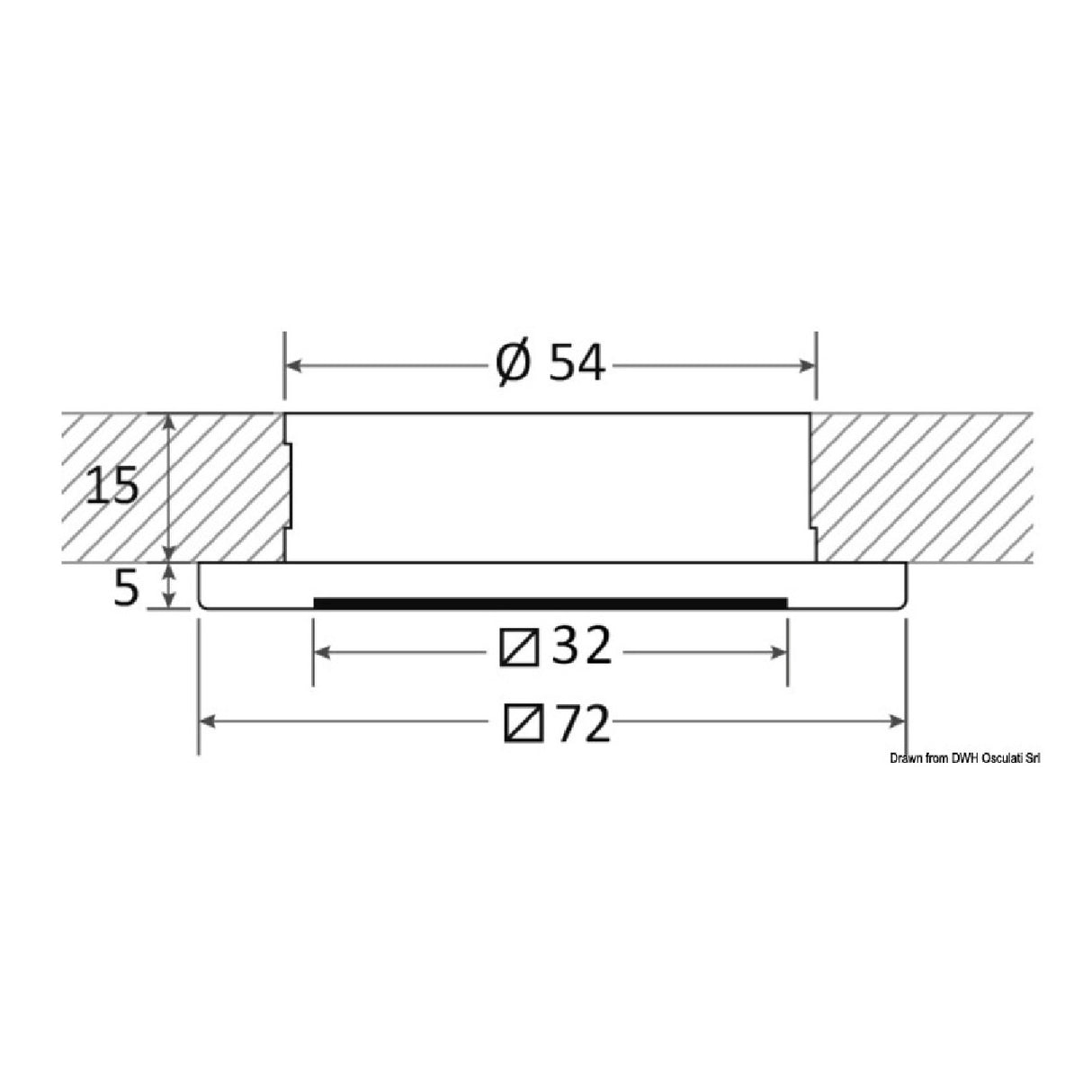 Osculati Bos 13.490.11 Dimmable White LED Recessed Light