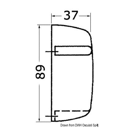 Osculati Luce Courtesy Light stagna con lente in plexiglass trasparente 13.529.12