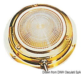 Osculati Ceiling light polished brass LED light diameter 138 mm 13.544.11