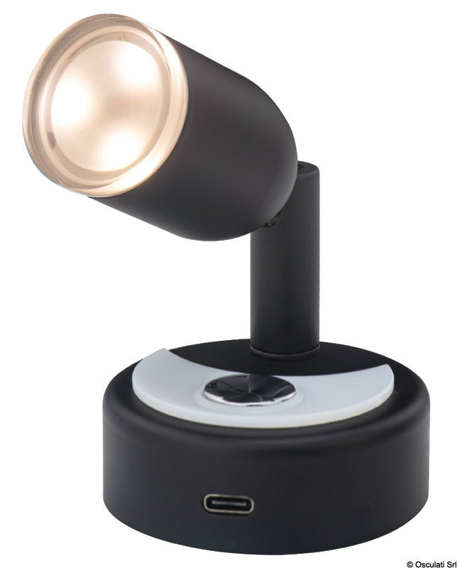 Osculati 13.867.39 Black Swivel LED Spotlight