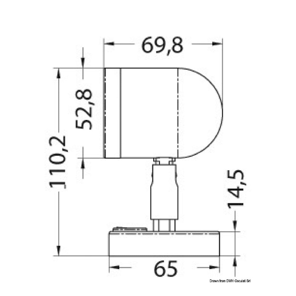 Foco LED articulado Osculati con interruptor 13.947.10