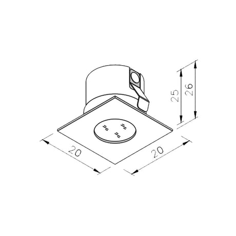 Auroled Mini Flache LED-Einbau-Deckenleuchte 20x20mm