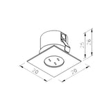 Lámpara LED empotrable de techo Auroled Mini Flat 20x20mm