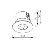 Auroled Mini Flat LED Recessed Ceiling Light D.38mm