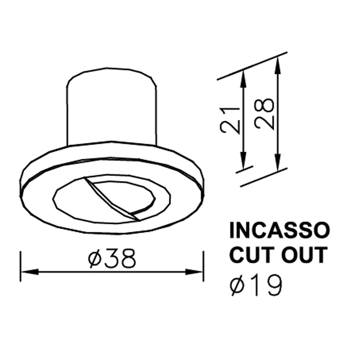 Luz de cortesía LED empotrada Aurora Lighting de 8,2 lúmenes, color blanco cálido