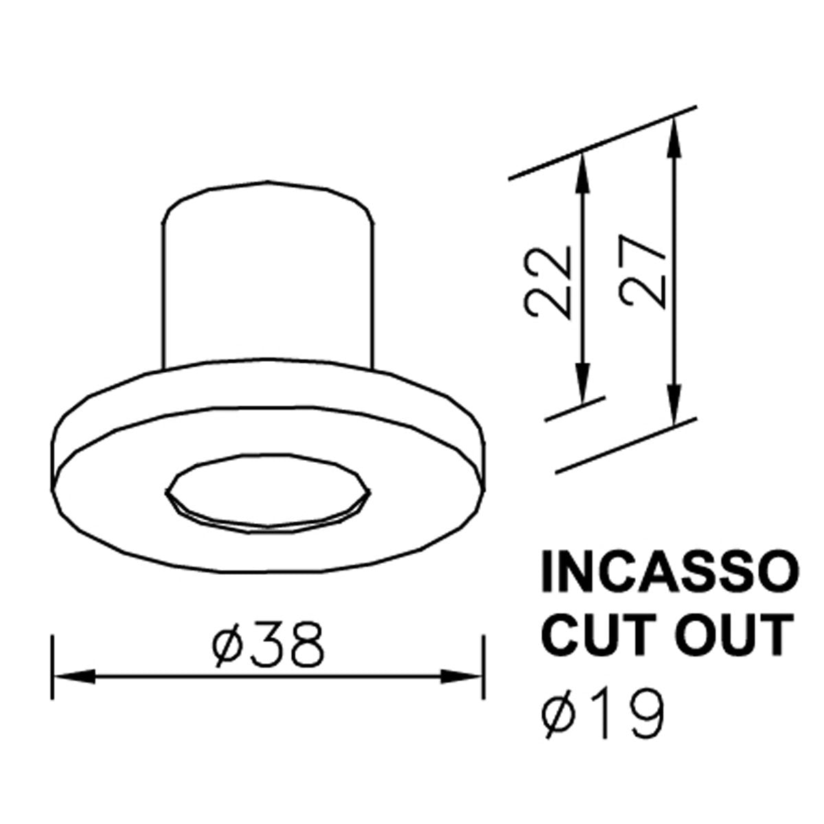 Aurora Lighting Luce di cortesia a LED da incasso Lumen 17