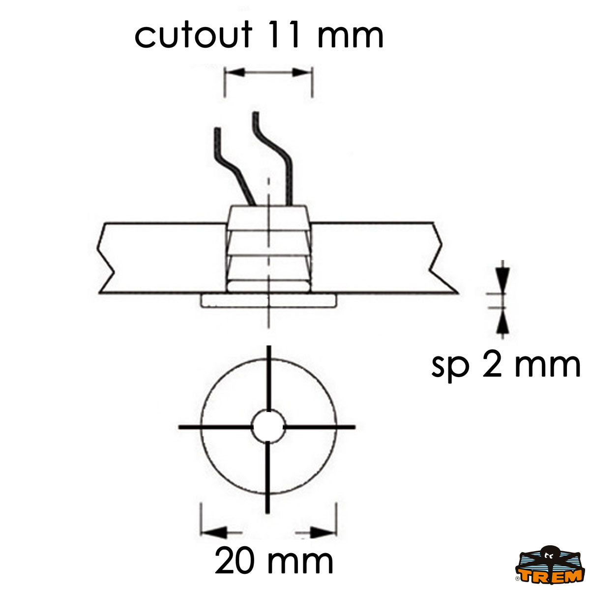 Trem Luce di cortesia LED da incasso in AISI 316 diametro 20 mm