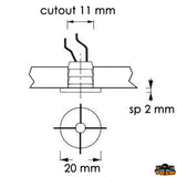 Trem Luce di cortesia LED da incasso in AISI 316 diametro 20 mm