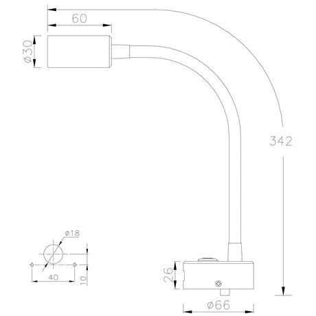Aurora Lighting LED-Gelenkstrahler mit USB-Anschluss
