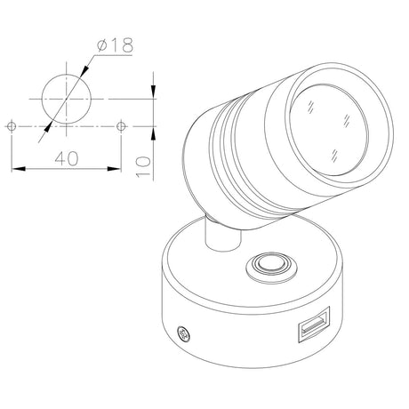 Aurora Lighting LED-Strahler mit USB-Anschluss