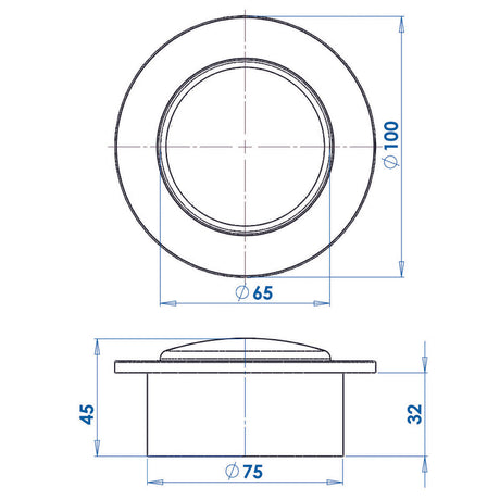 Trem Push On 16 LED Recessed Boat Ceiling Light