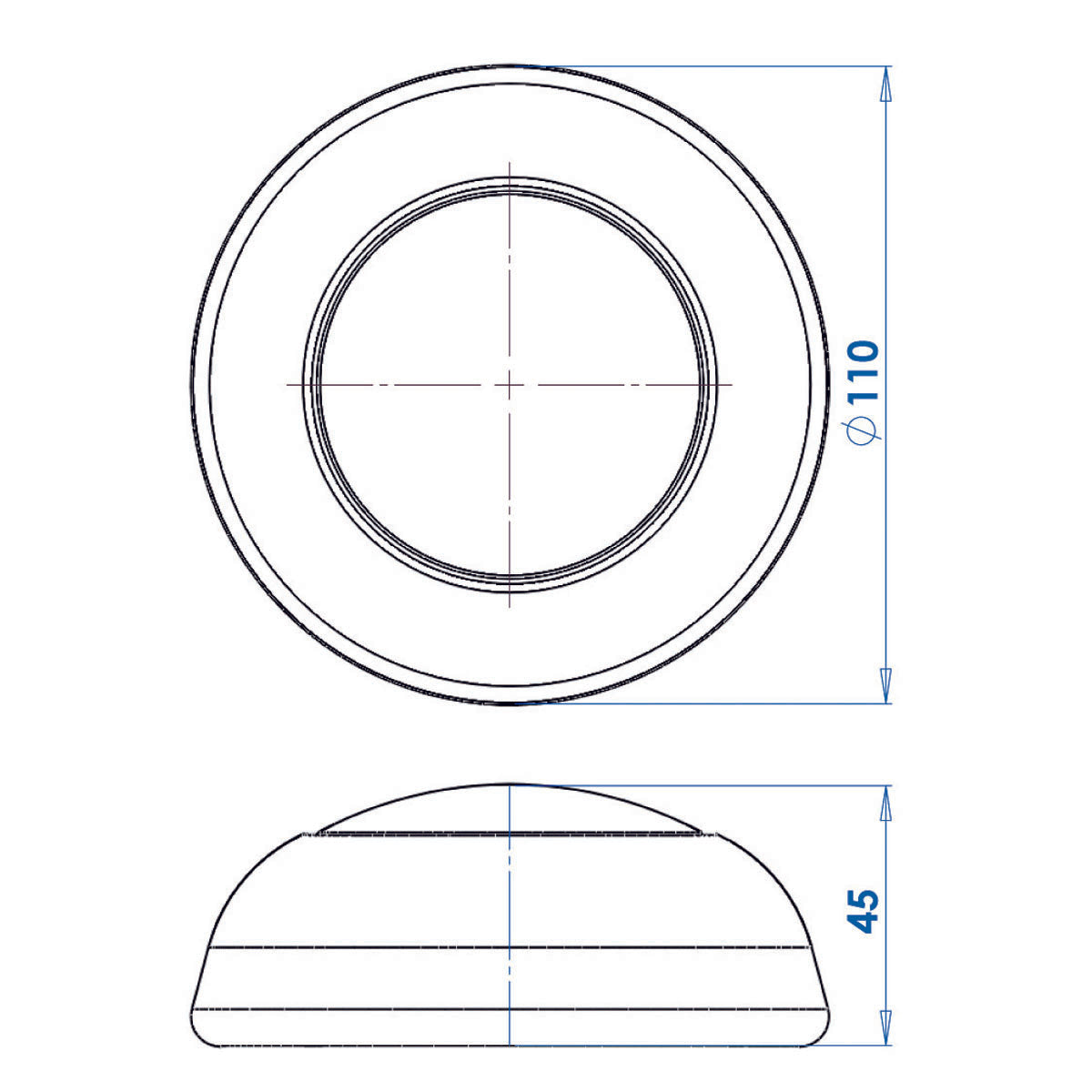Trem Push On 16 LED Surface Mount Boat Ceiling Light