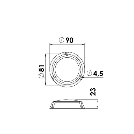 Trem Luce stagna con lente in plexiglass transparente fissaggio superficie 5 LED