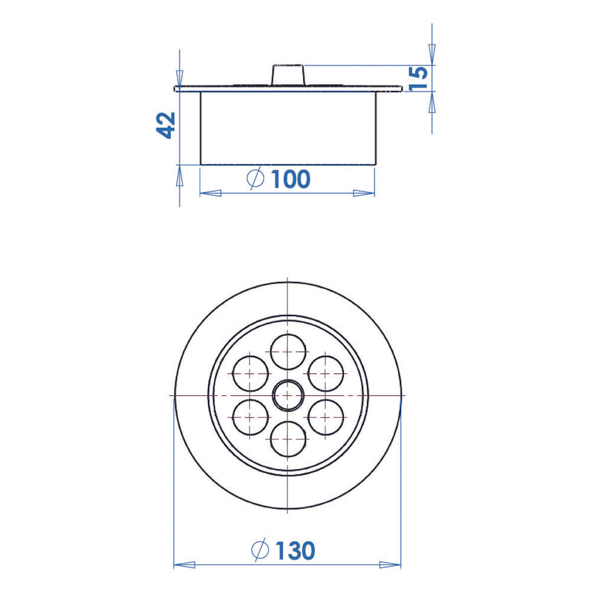 Trem Plafoniera Barca tonda al led Volts 12 Watt 6,0 LED 6 luce Bianco