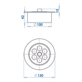 Trem Plafoniera Barca tonda al led Volts 12 Watt 6,0 LED 6 luce Bianco