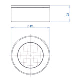 Trem Runde LED-Bootsdeckenleuchte, Durchmesser 52 mm, Höhe 22 mm
