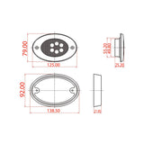 Lámpara de techo para barco Trem de 12 V con 6 LED de vidrio, con botón pulsador para encender