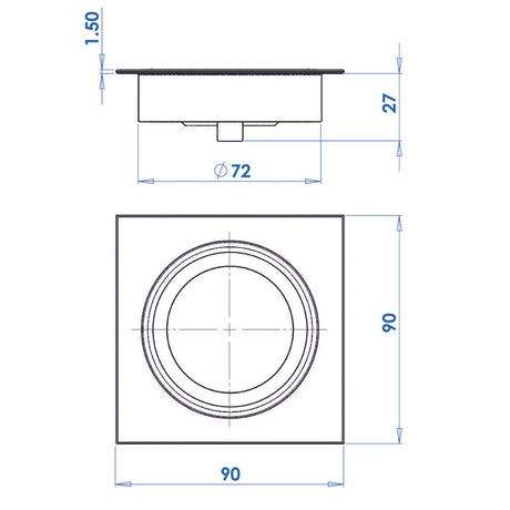 Trem Faretto alogeno quadro mm 85x85 mm 85x85 Lampada 12V 10W luce Bianco