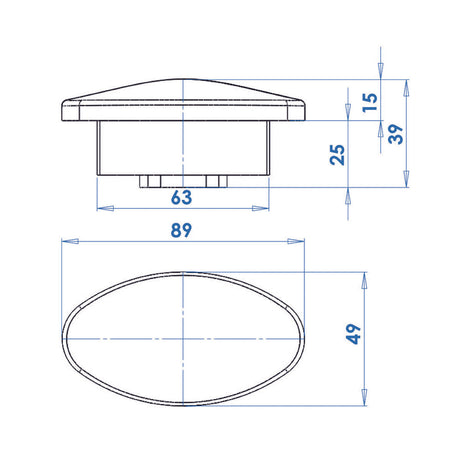 Trem Oval Courtesy Light Lens Color Red