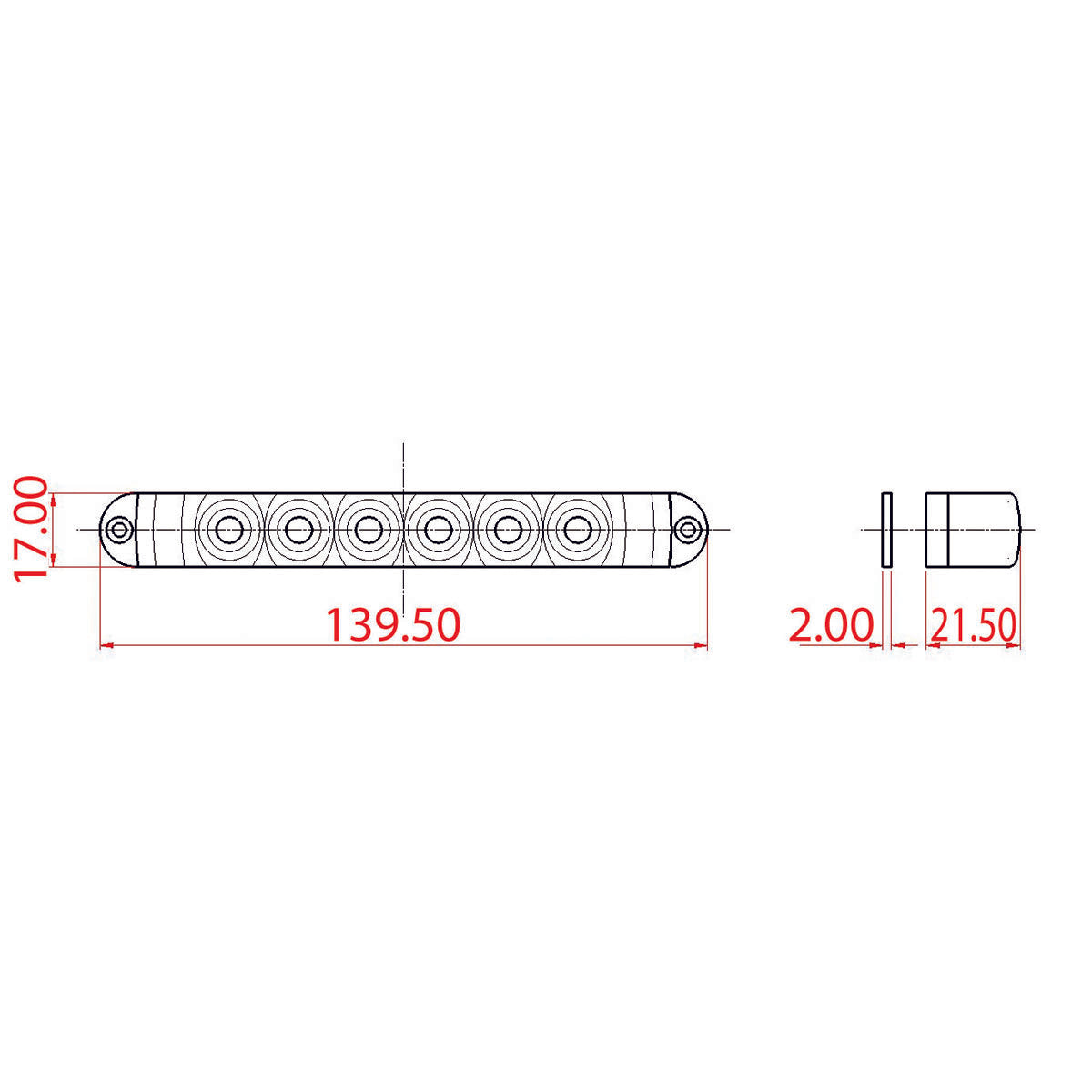 Trem Luce a LED montaggio al piano 6 LED