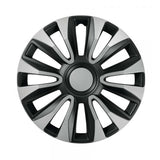 Pilot 4-teilige Radkappen - Tech-One Avalone Silber &amp; Schwarz lackiert - 15" 