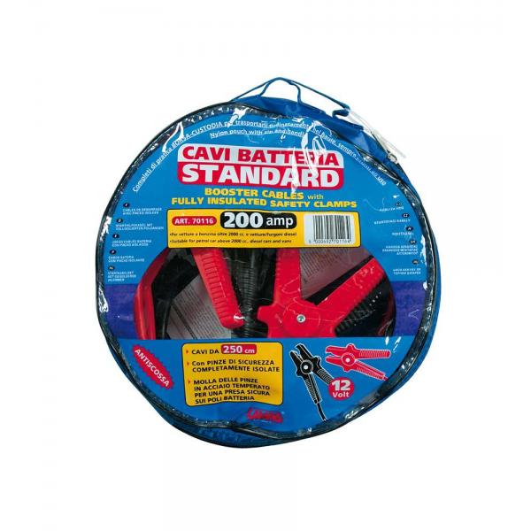 Cables de batería estándar - 250 cm - 200 A - 12,5 mm 70116