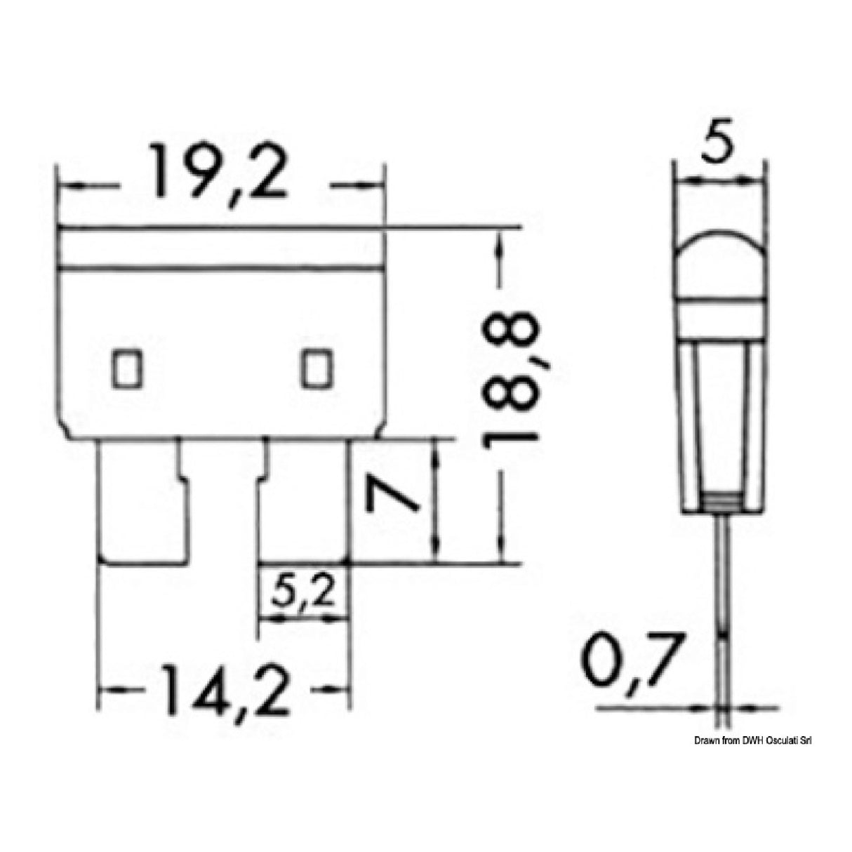 Osculati Fusibili lamellari standard con LED spia 14.003.05