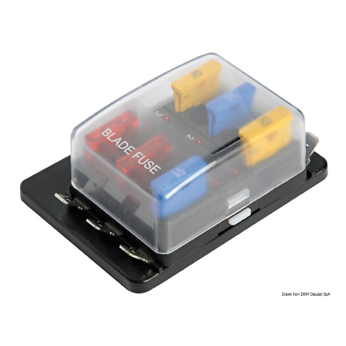 Caja de fusibles Osculati con luces indicadoras 14.102.70