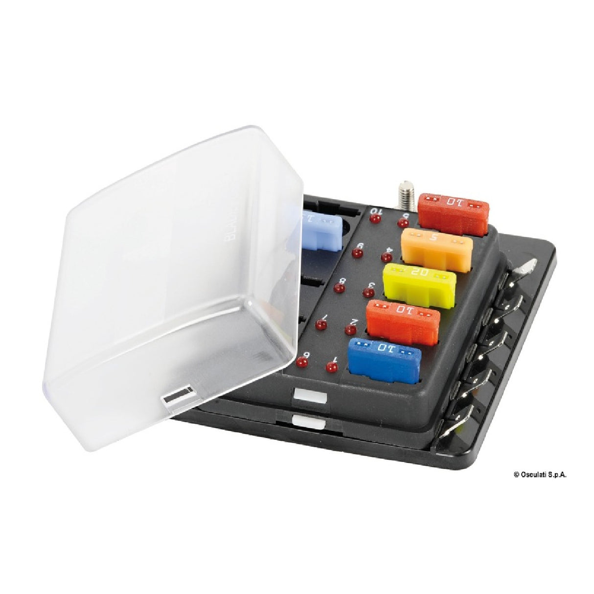Caja de fusibles Osculati con luces indicadoras 14.102.70