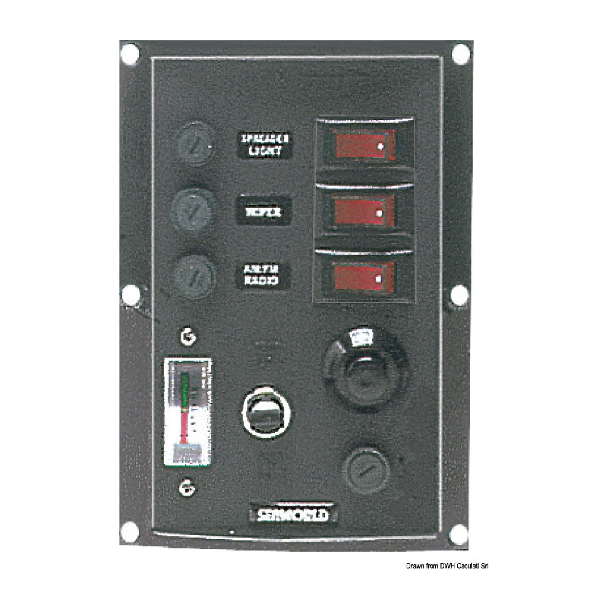 Osculati Pannello elettrico 3 interruttori+tromba verticale