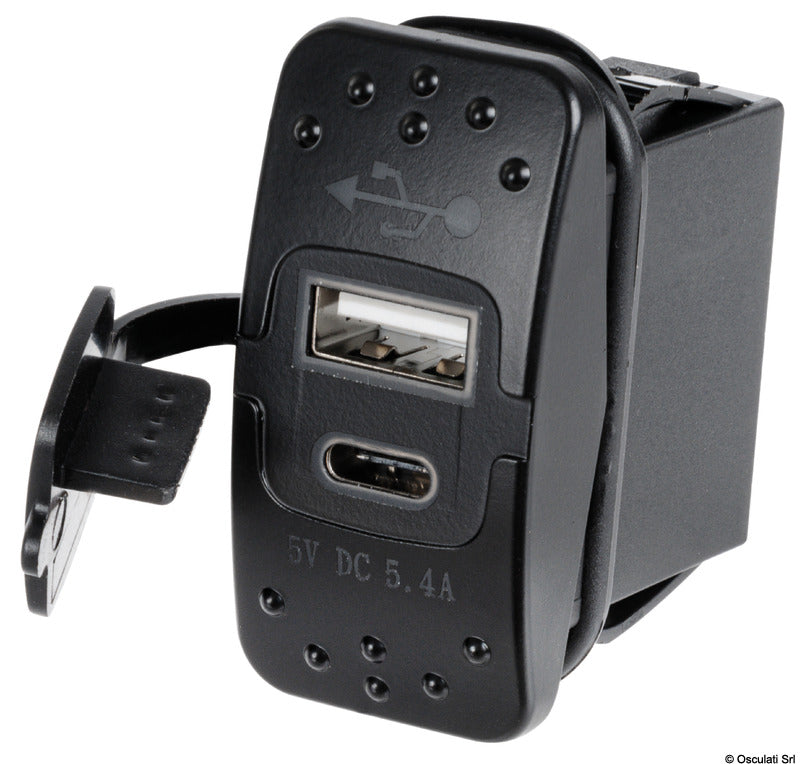 Osculati Presa femmina USB-A pi USB-C 14.195.62