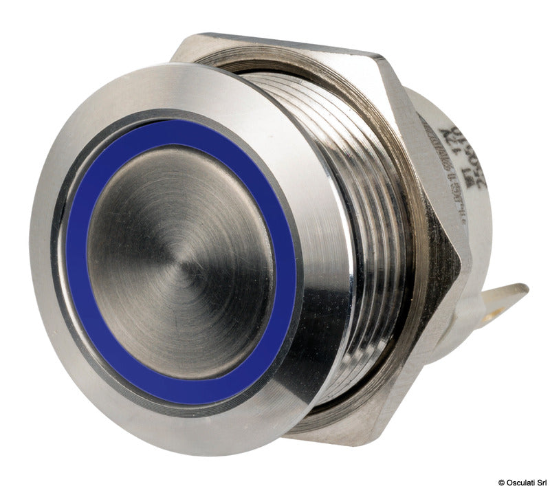 Interruptor plano ON-OFF de acero inoxidable Osculati 12/24 V azul 14.315.03