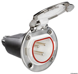 Osculati Steckdose Cruiser 32 A, Sockel und Deckel Edelstahl 14.432.31