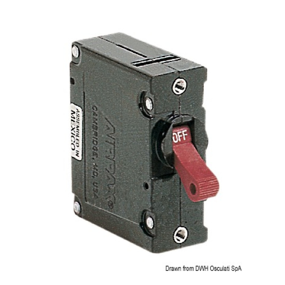 Osculati AIRPAX Kippschalter, magnetisch/hydraulisch, mit automatischer wiederaufladbarer Sicherung 14.736.05