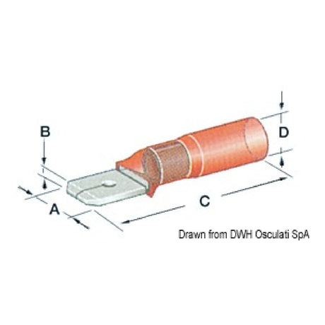 Osculati Faston preisolati con termoretraibile a tenuta stagna da 6,3 mm 14.798.01