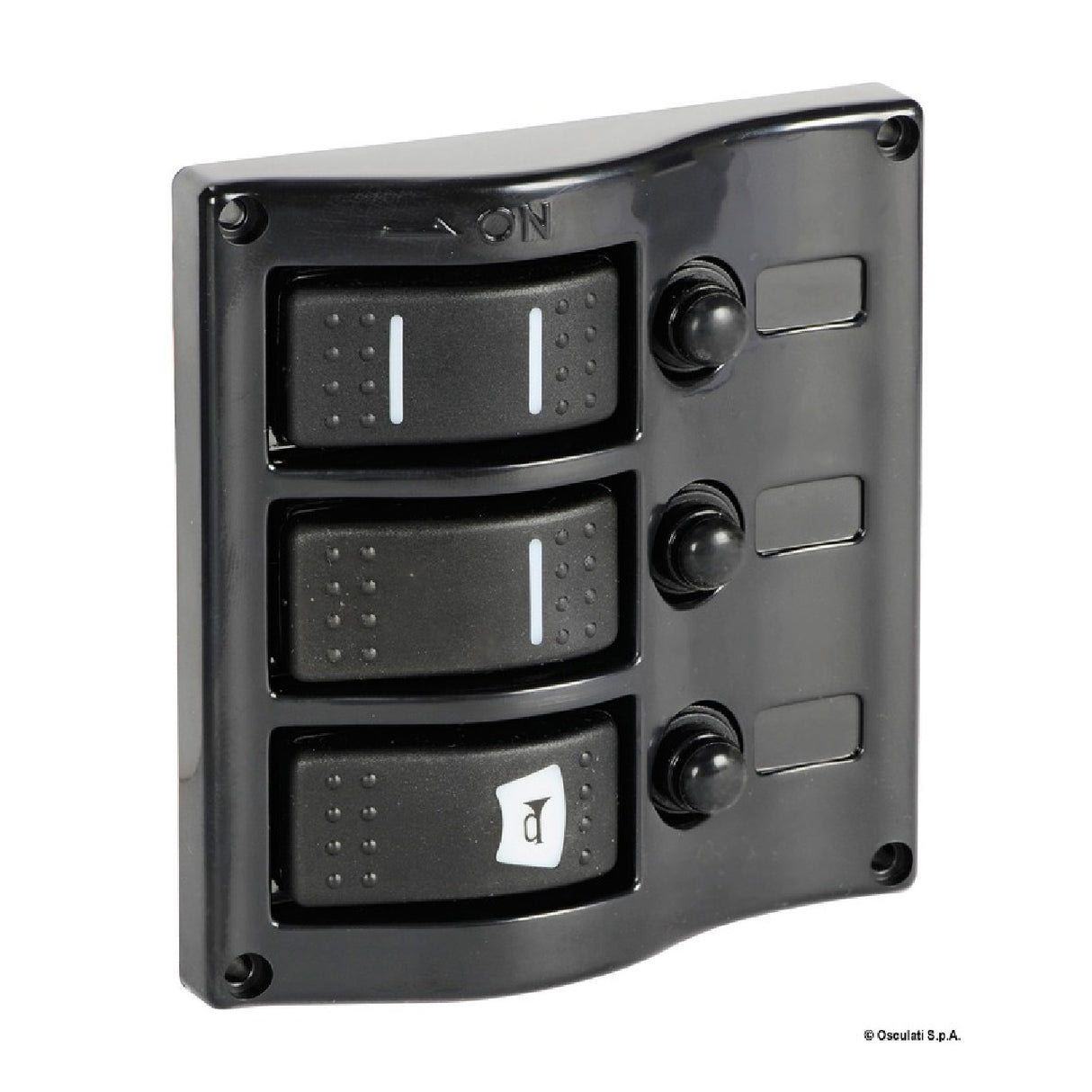 Osculati Pannello elettrico con interruttore carenato colore grafite 14.843.03