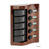 Osculati Pannello elettrico con interruttore carenato colore mogano 14.844.05