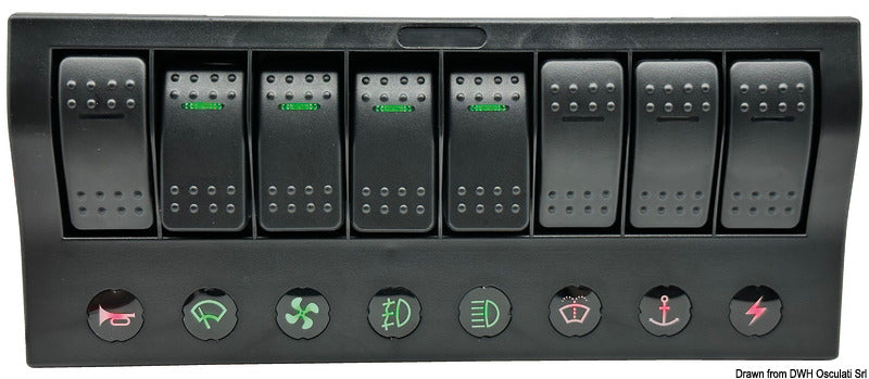 Cuadro eléctrico Osculati PCP Compact de 8 interruptores 14.860.08