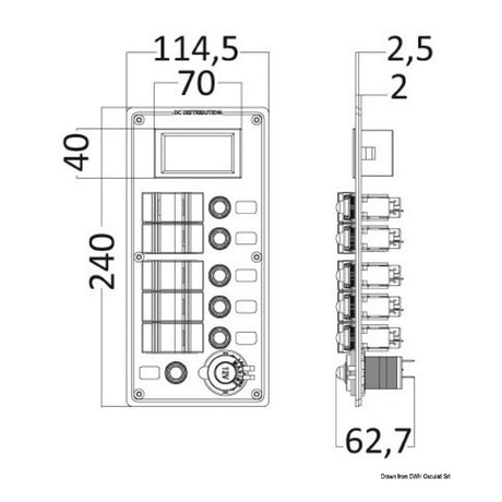 Osculati Pannello elettrico serie PCAL con voltometro digitale 9/32 V 14.863.05