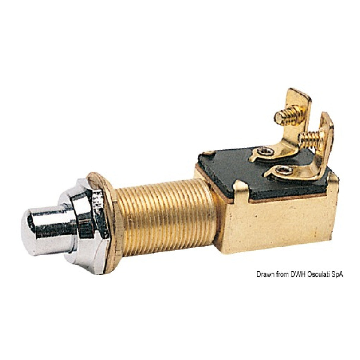 Osculati Chromed brass button 15 x 25 mm 14.918.03