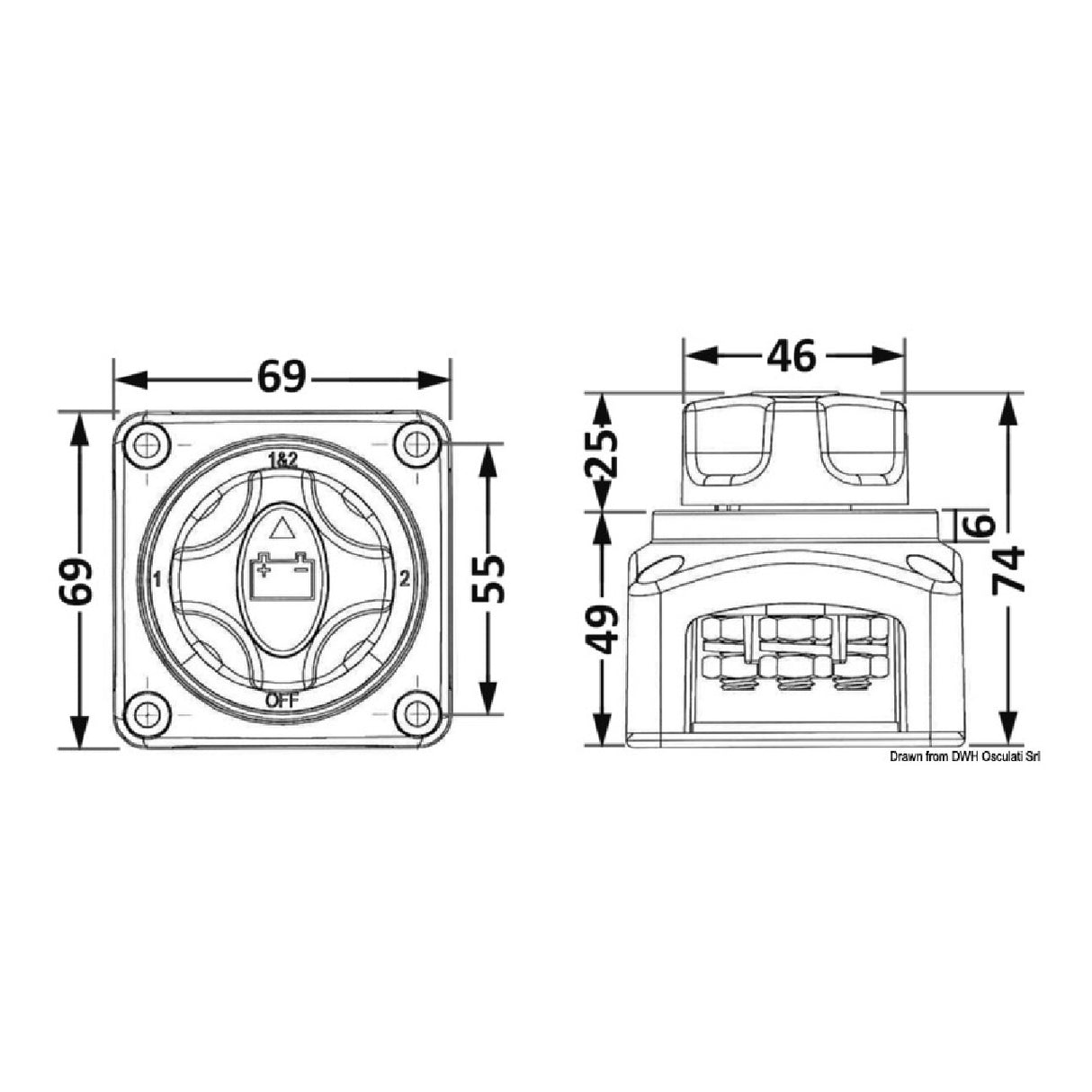 Osculati Deviatore batteria 14.923.12 14.923.12