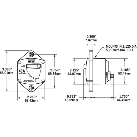 Blue Sea Heavy Duty Round Built-in Circuit Breakers