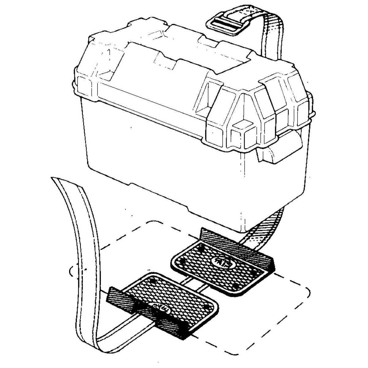 T-Power Doppia piastra fissa batteria o serbatoio Fabbricata in Plastica 1 kit